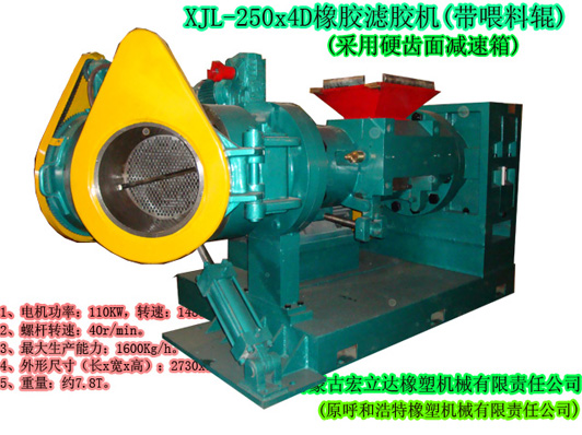 XJL-250X4D橡膠濾膠機(jī)（帶喂料輥，硬齒面減速箱）